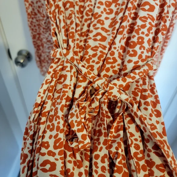 NWT Adorable Loft Women's  Dark Orange multi Longsleeve swing dress sz XXL. - Picture 10 of 10